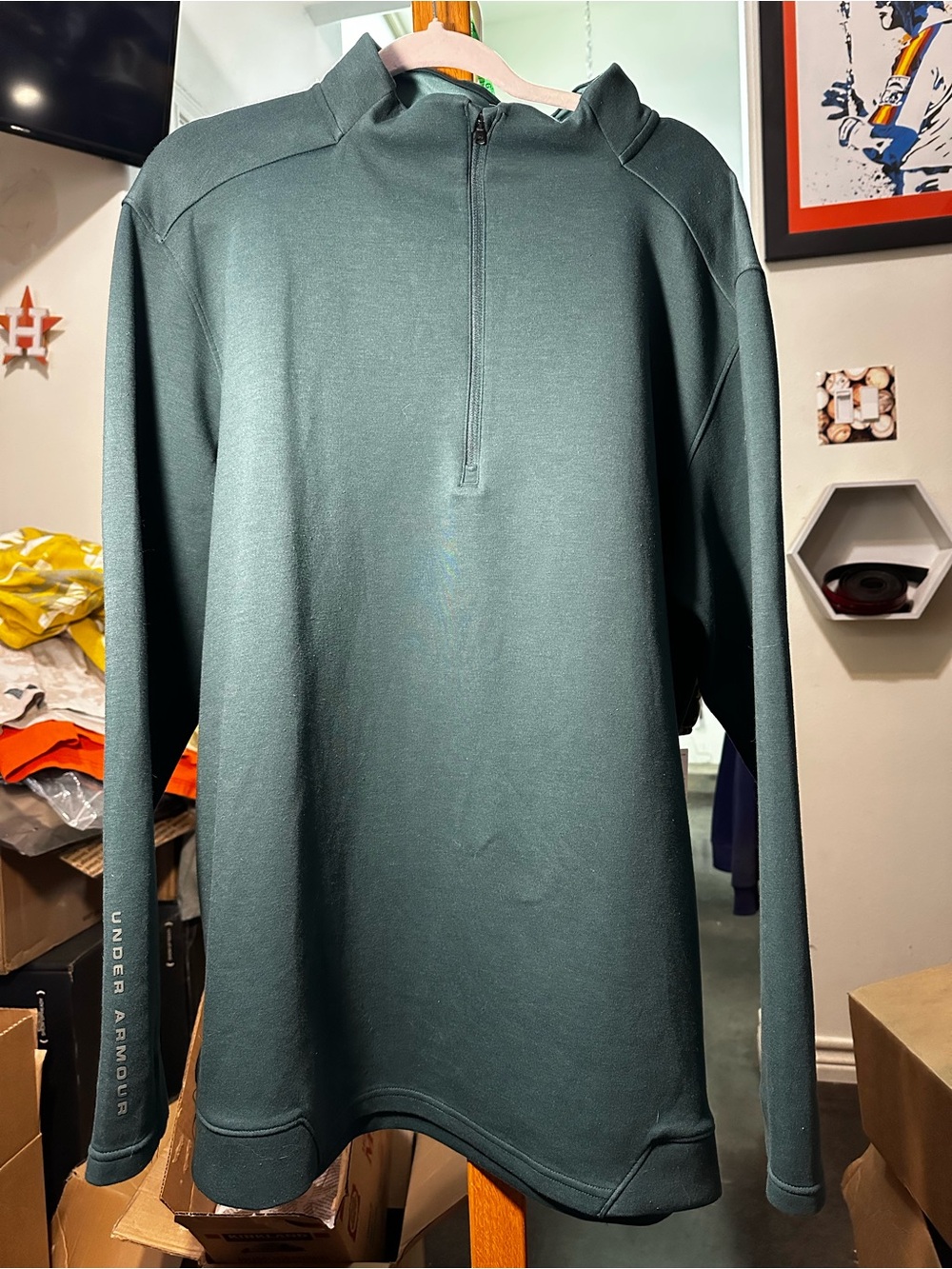 Under Armour Golf ColdGear 1/2 Zip Pullover Size 2XL Green Loose